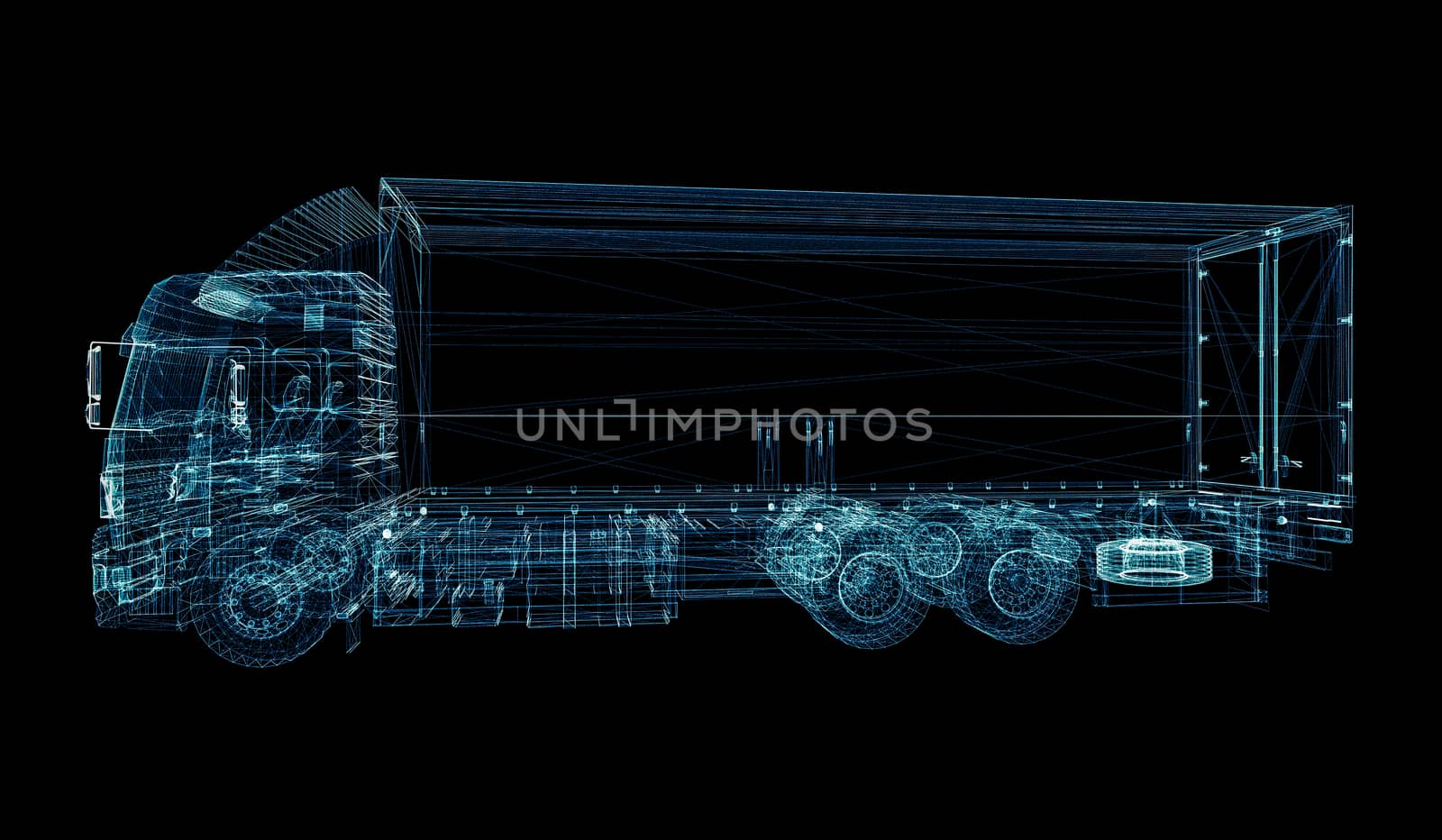 Digital Truck. The concept of digital technology by cherezoff