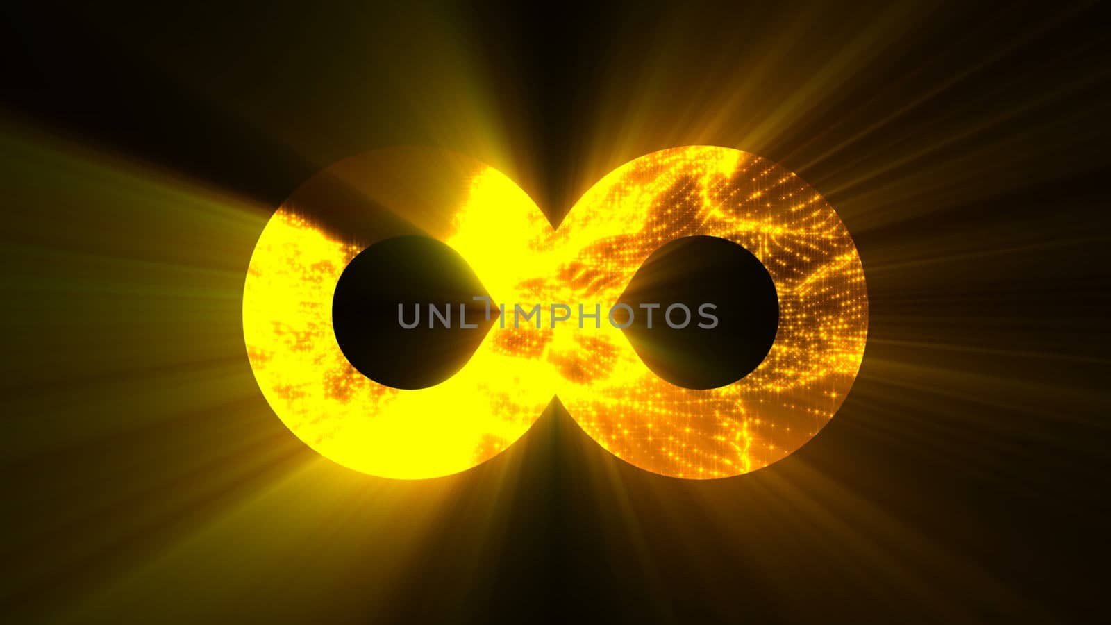 Abstract background with futuristic infinity sign. Digital background. 3d rendering