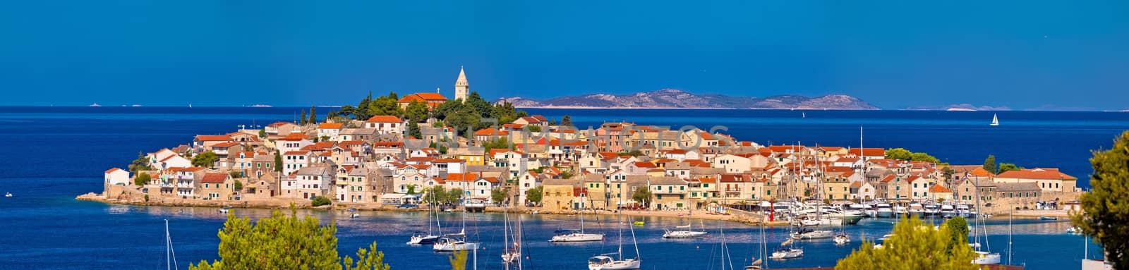 Town of Primosten panoramic view, Dalmatia region of Croatia
