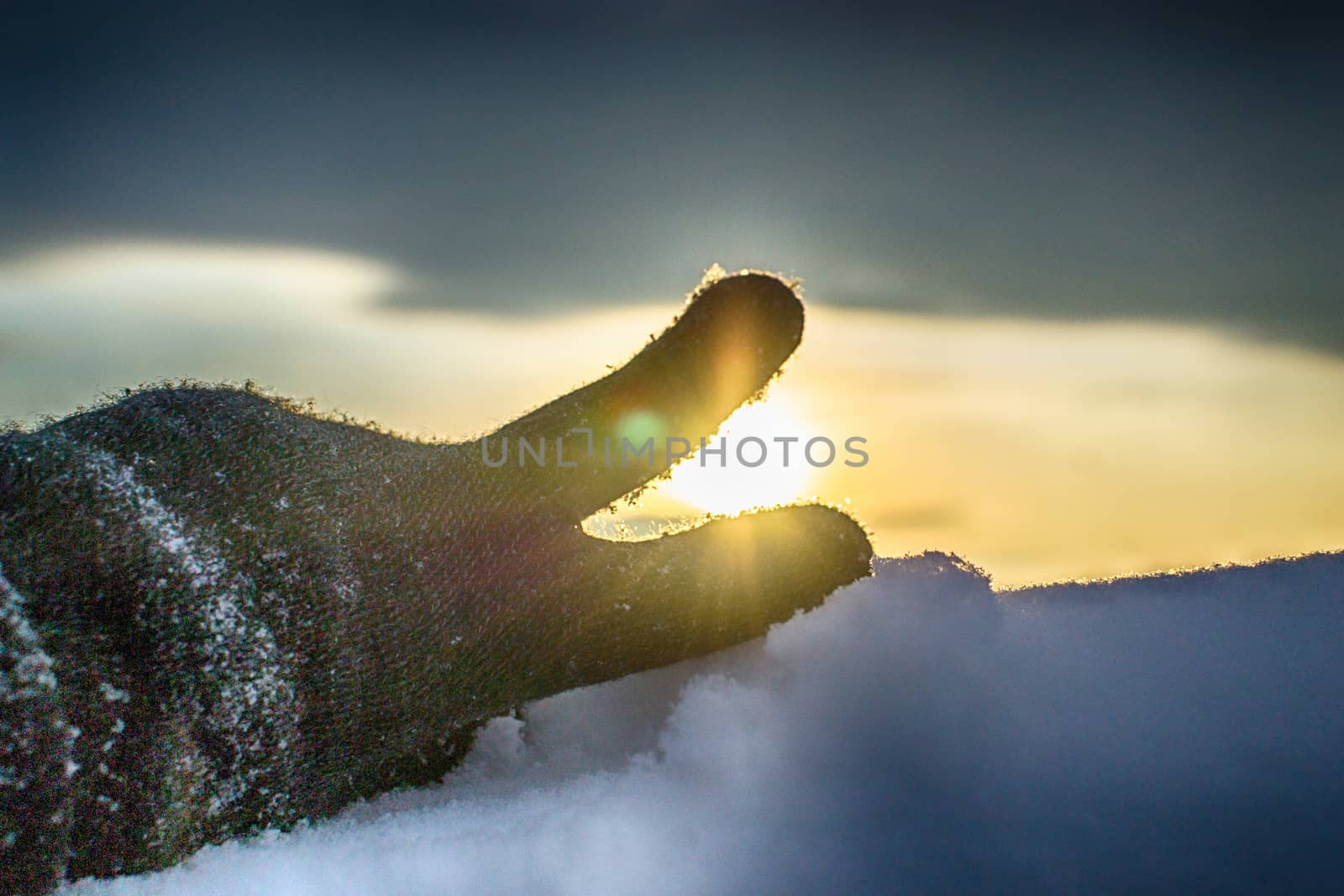 Hands with beautiful sky winter by darksoul72