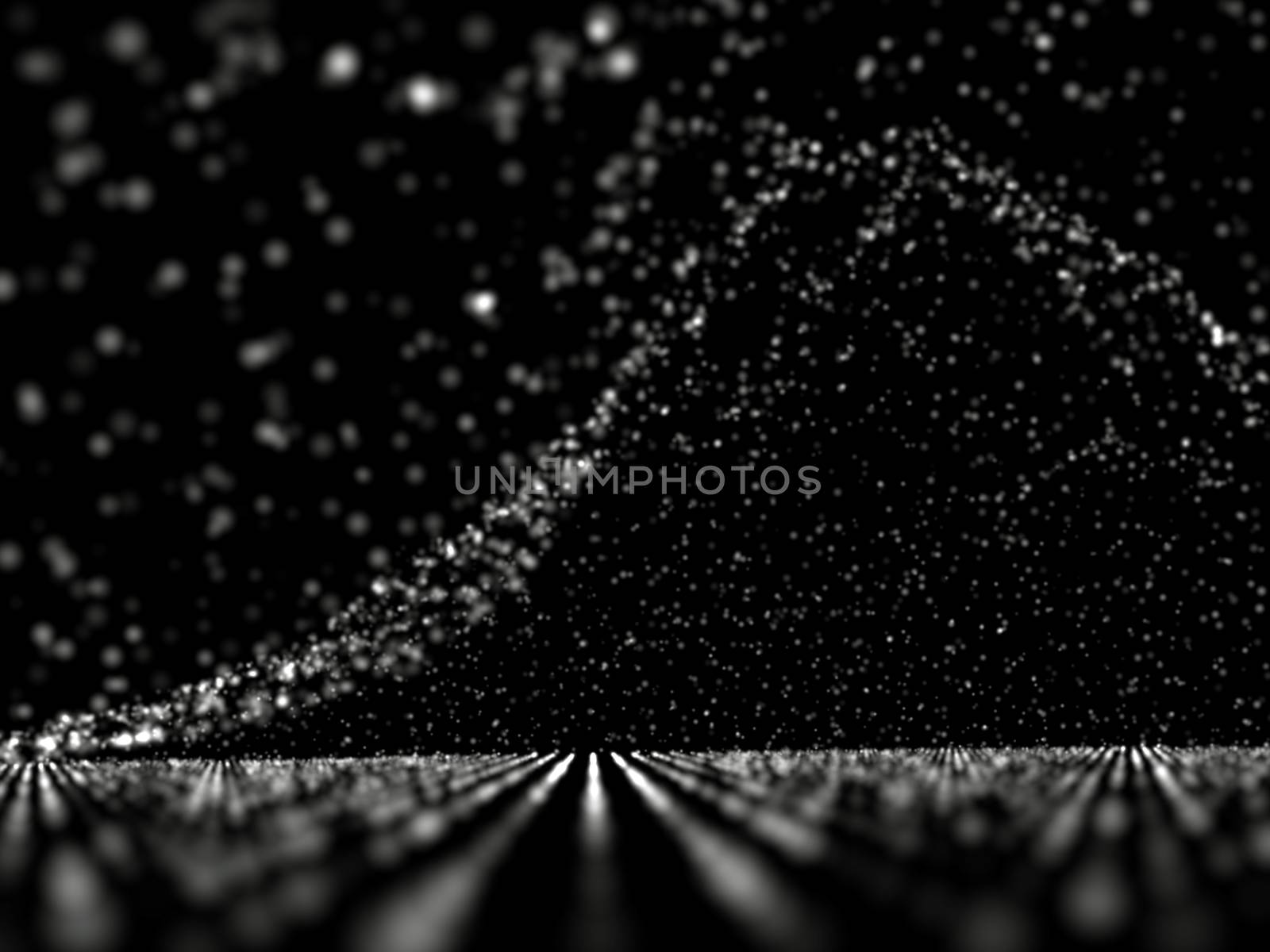 Abstract polygonal space with dots. 3d illustration