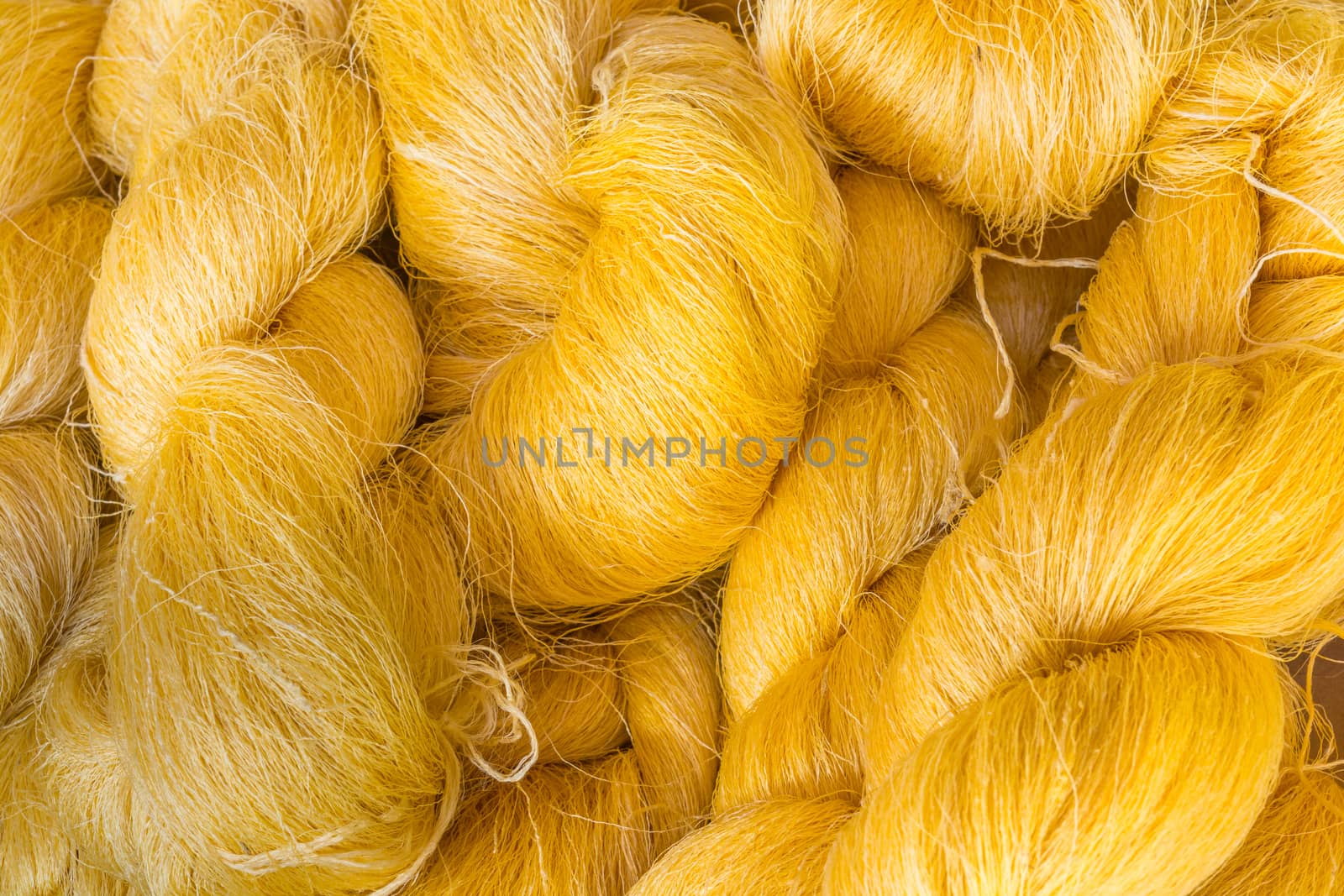 Pile Processed Gold silk Thread or Yarn as Pattern Background    by thampapon