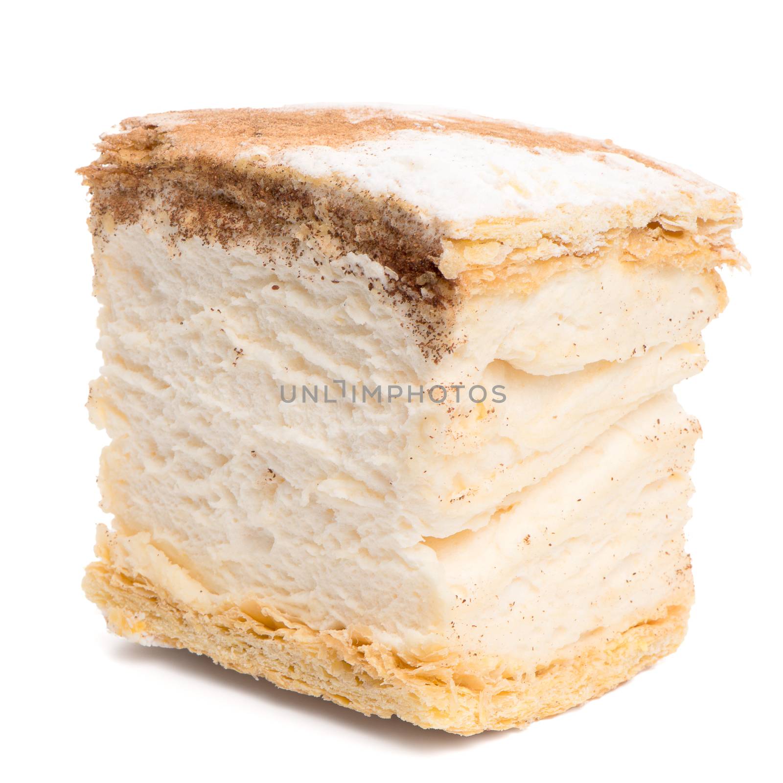 Russo cake pastry isolated on a white background.