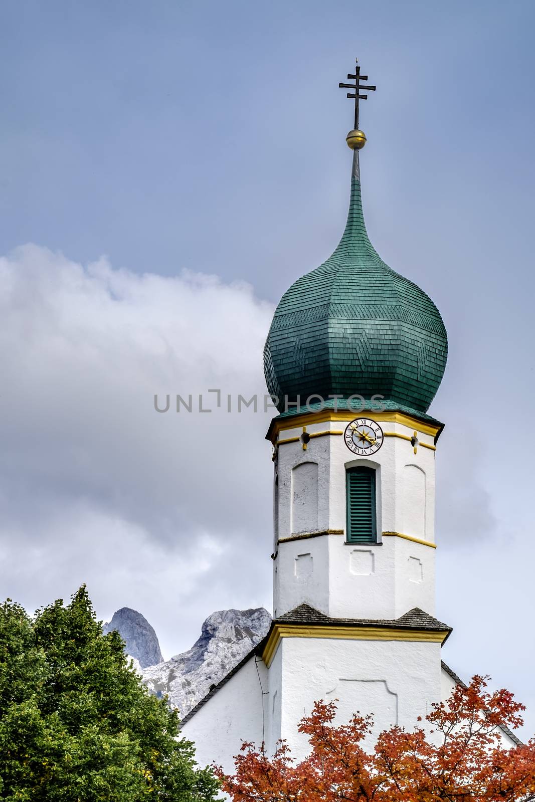 Image of the Curch in Graen in Austria, Tyrol, Tannheimer Tal