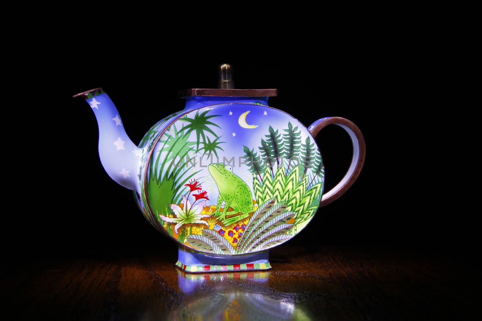 porcelain teapot studio quality black background