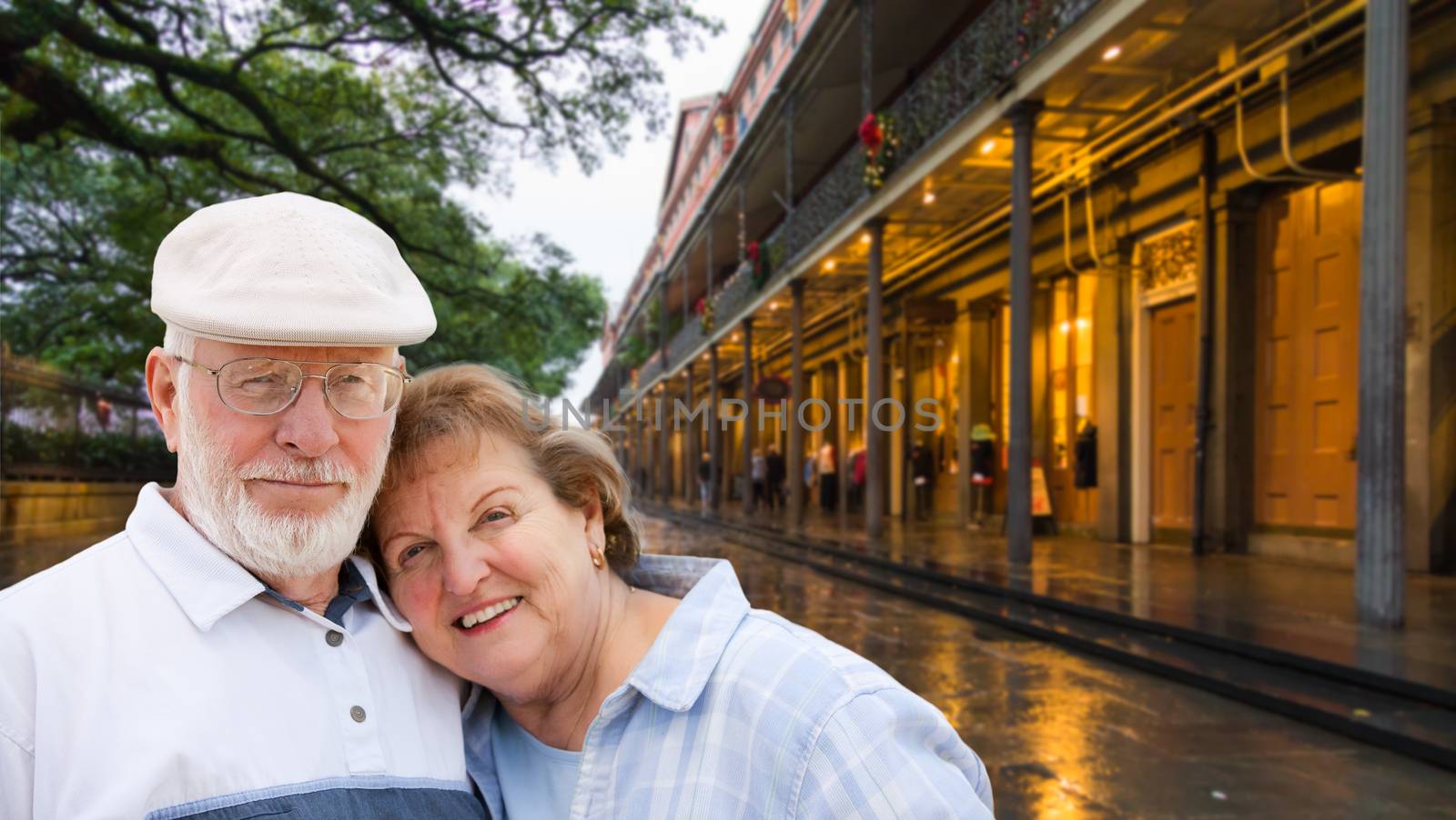 Happy Senior Adult Couple Enjoying an Evening in New Orleans, Lo by Feverpitched