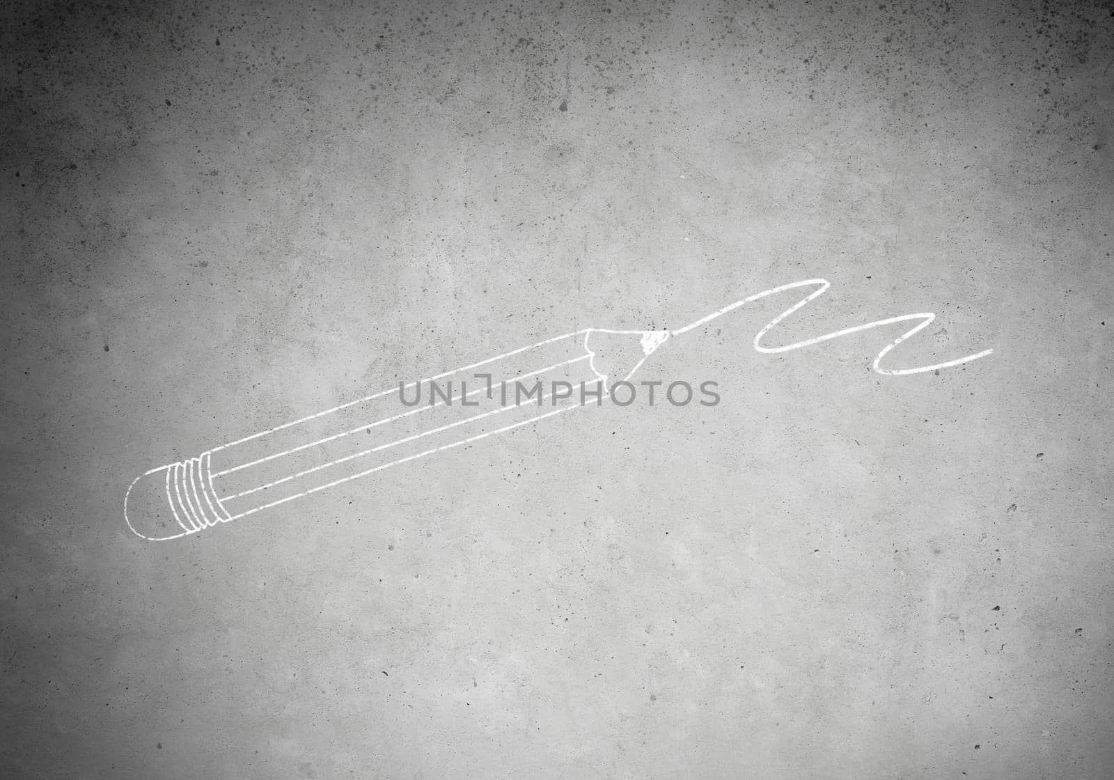 Background conceptual image with draw pencil on wall