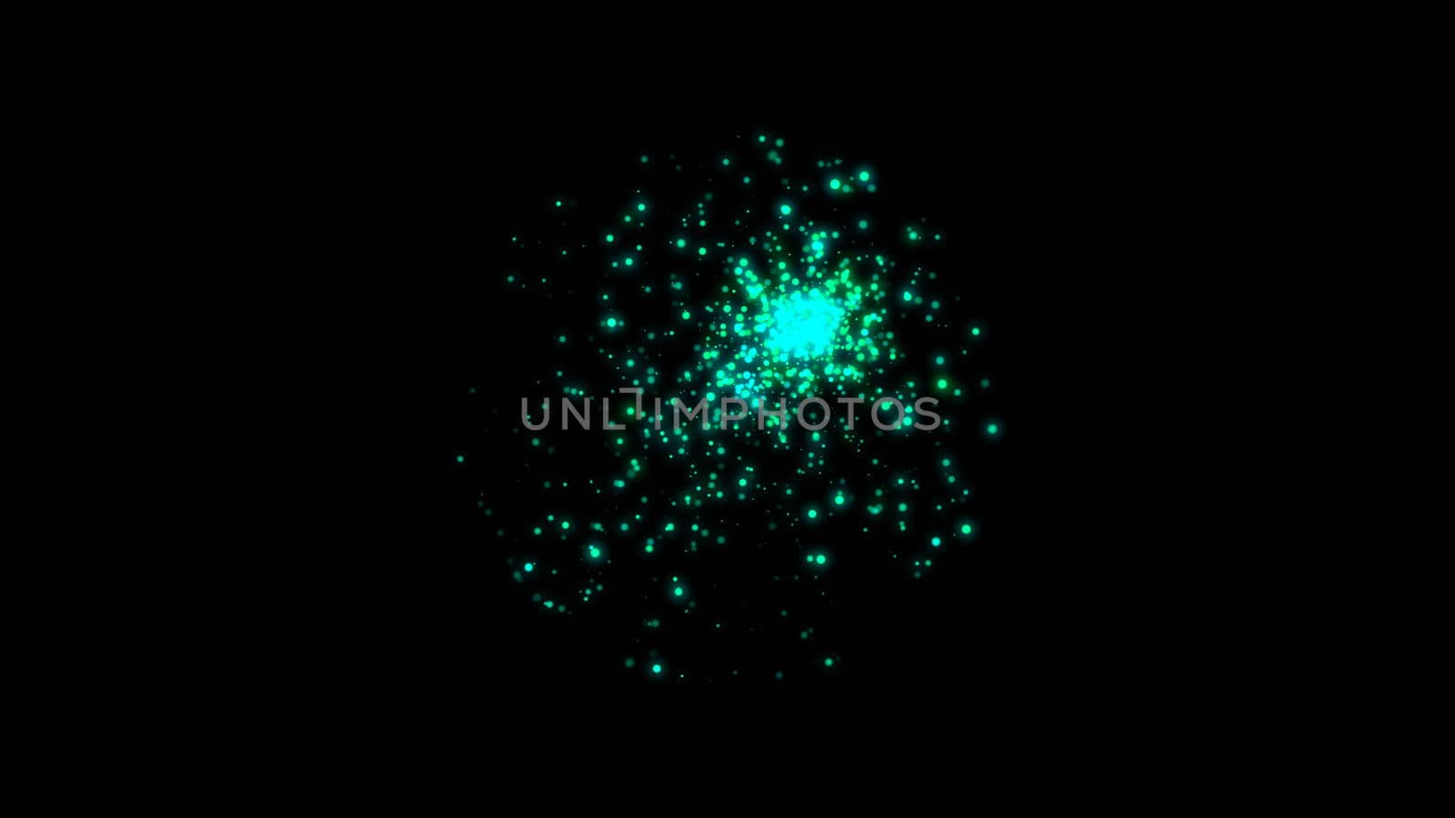 Abstract background with particles sphere. 3d rendering