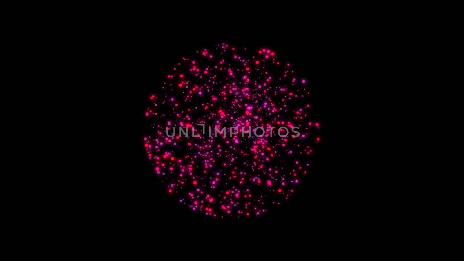 Abstract background with particles sphere. 3d rendering