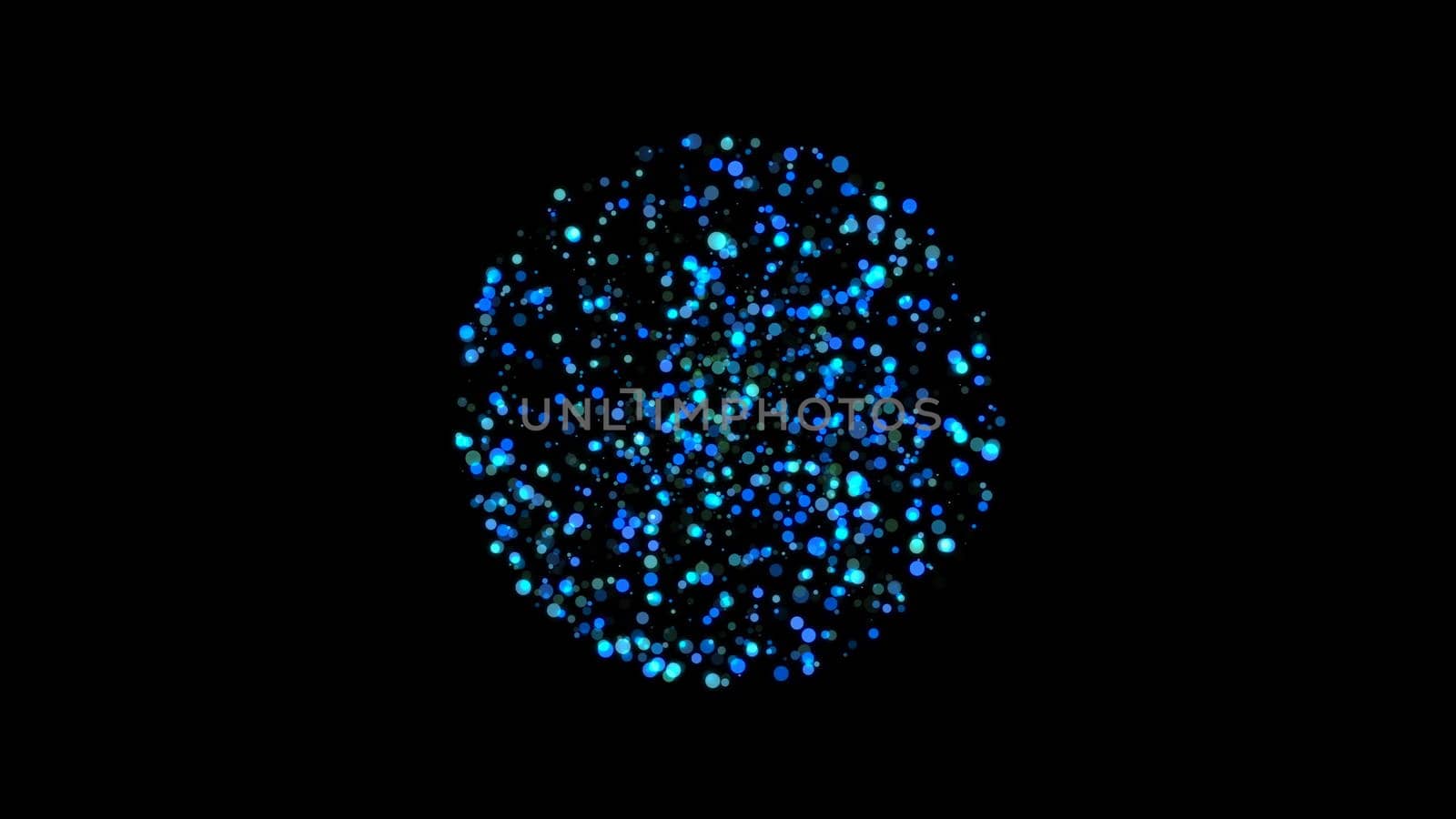 Abstract background with particles sphere. 3d rendering