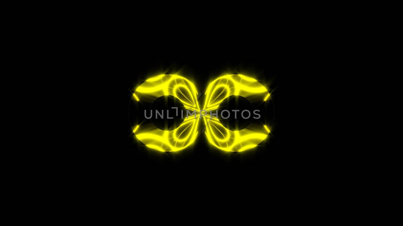 Abstract background with gold infinity sign. 3d rendering