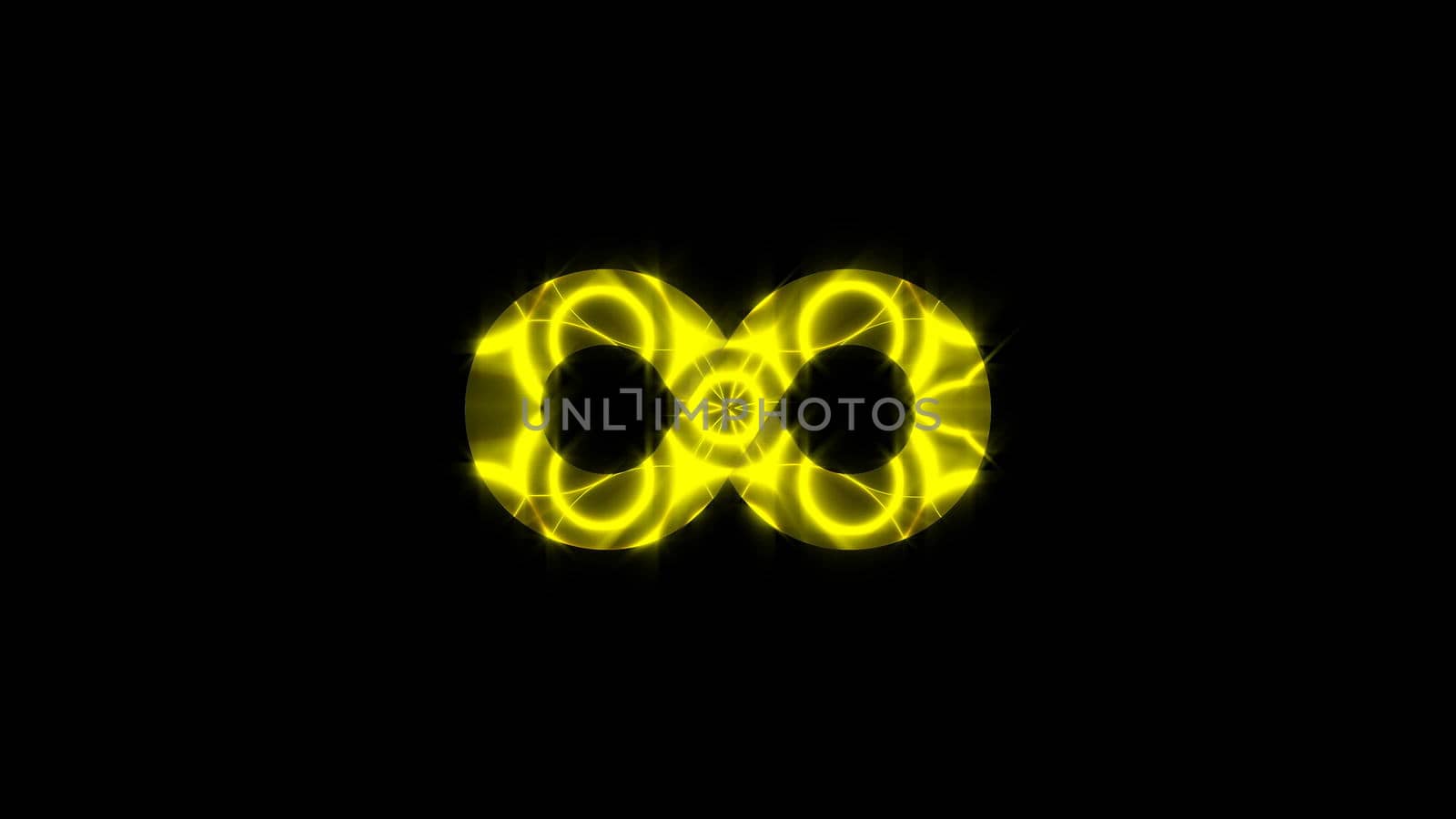Abstract background with gold infinity sign. 3d rendering