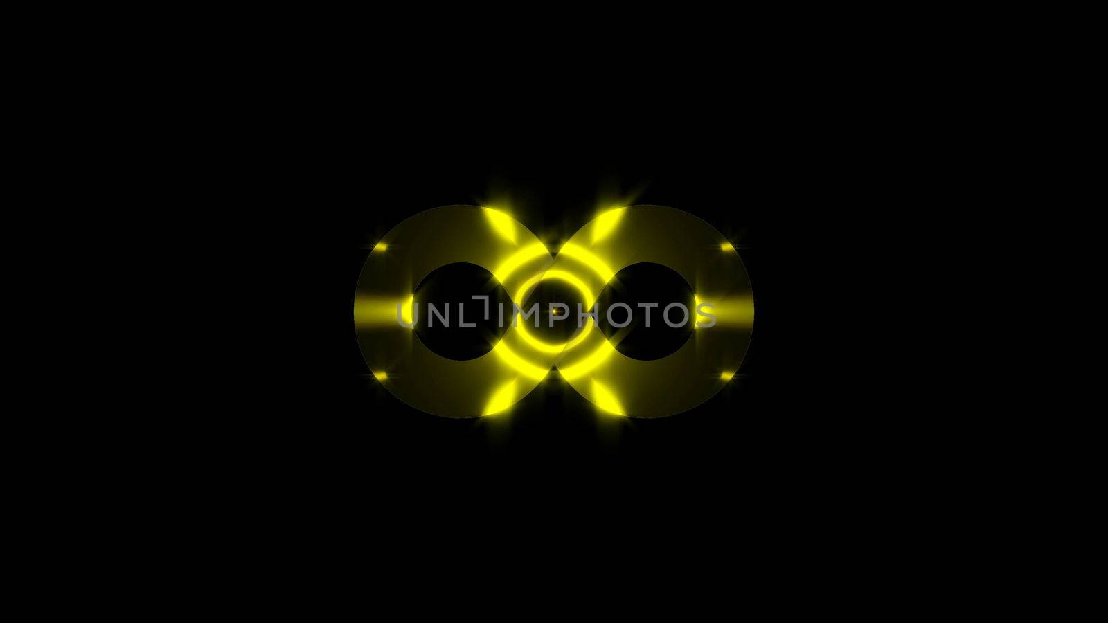 Abstract background with gold infinity sign. 3d rendering