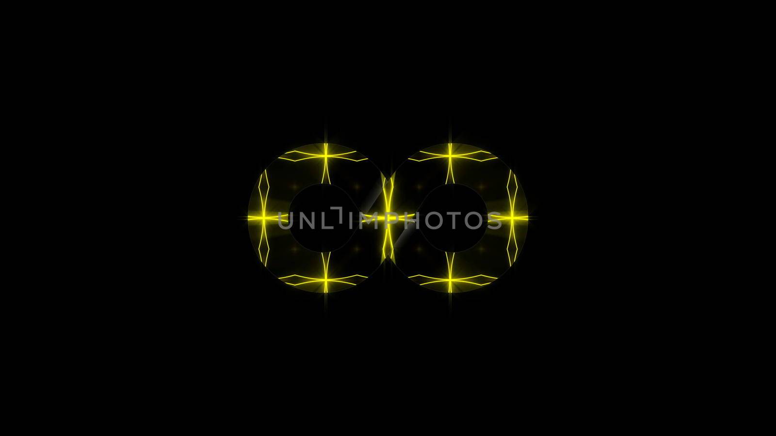 Abstract background with gold infinity sign. 3d rendering