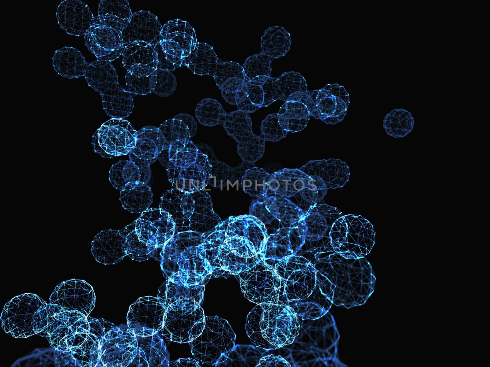 Abstract Particles Background. 3d illustration. Digital Concept