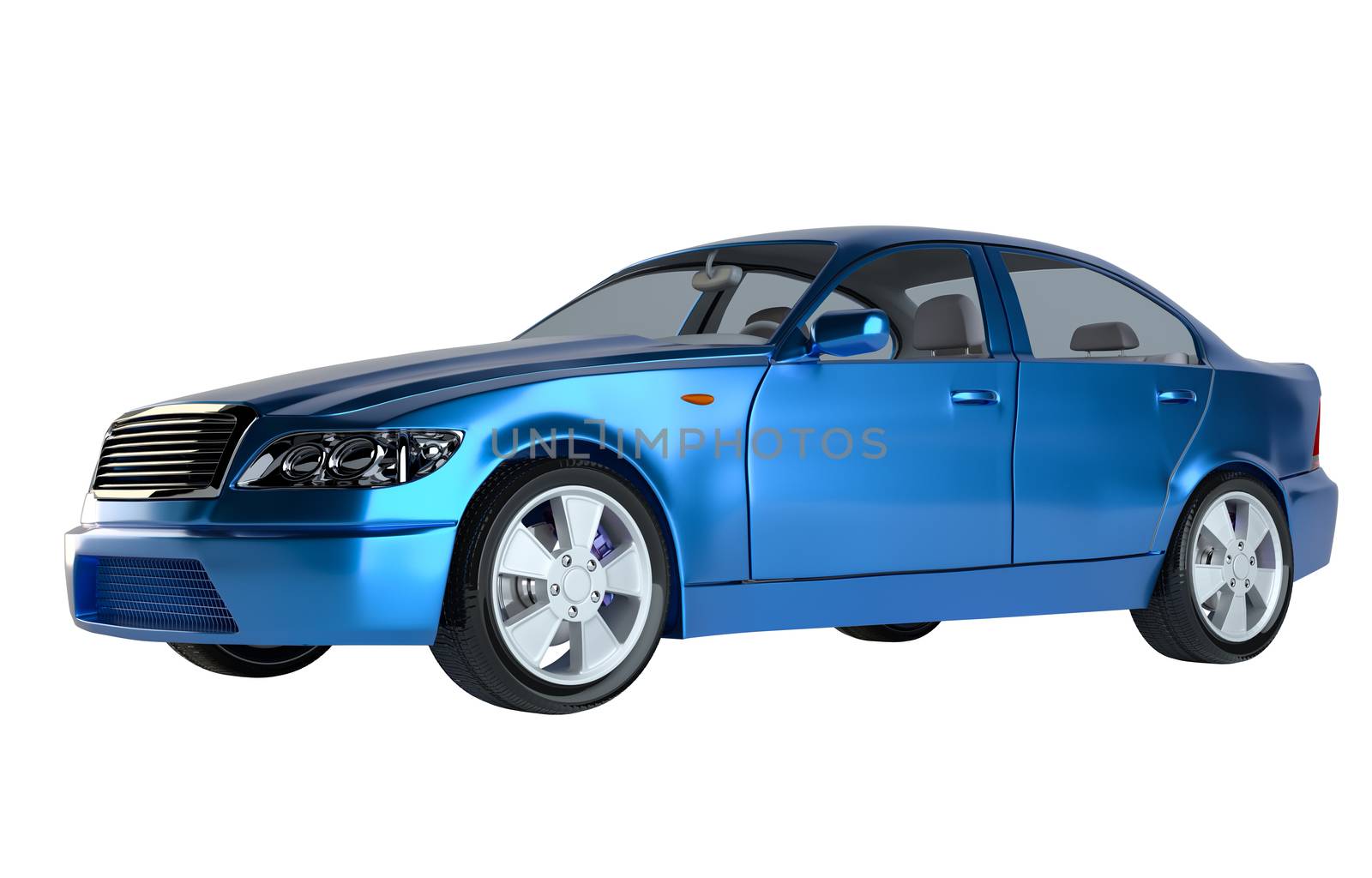 A CG render of a generic luxury sedan. 3d illustration