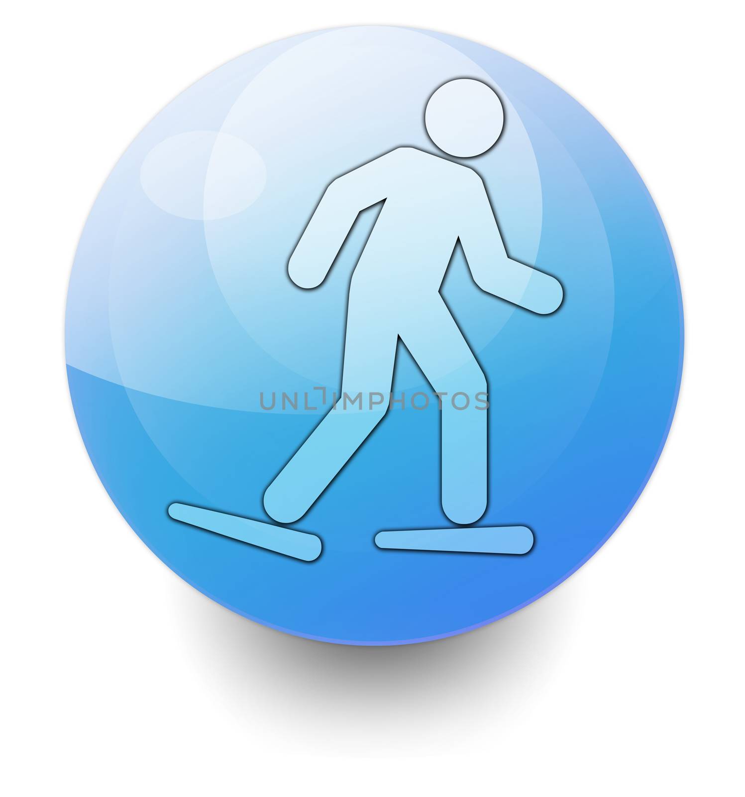 Icon, Button, Pictogram with Snowshoeing symbol