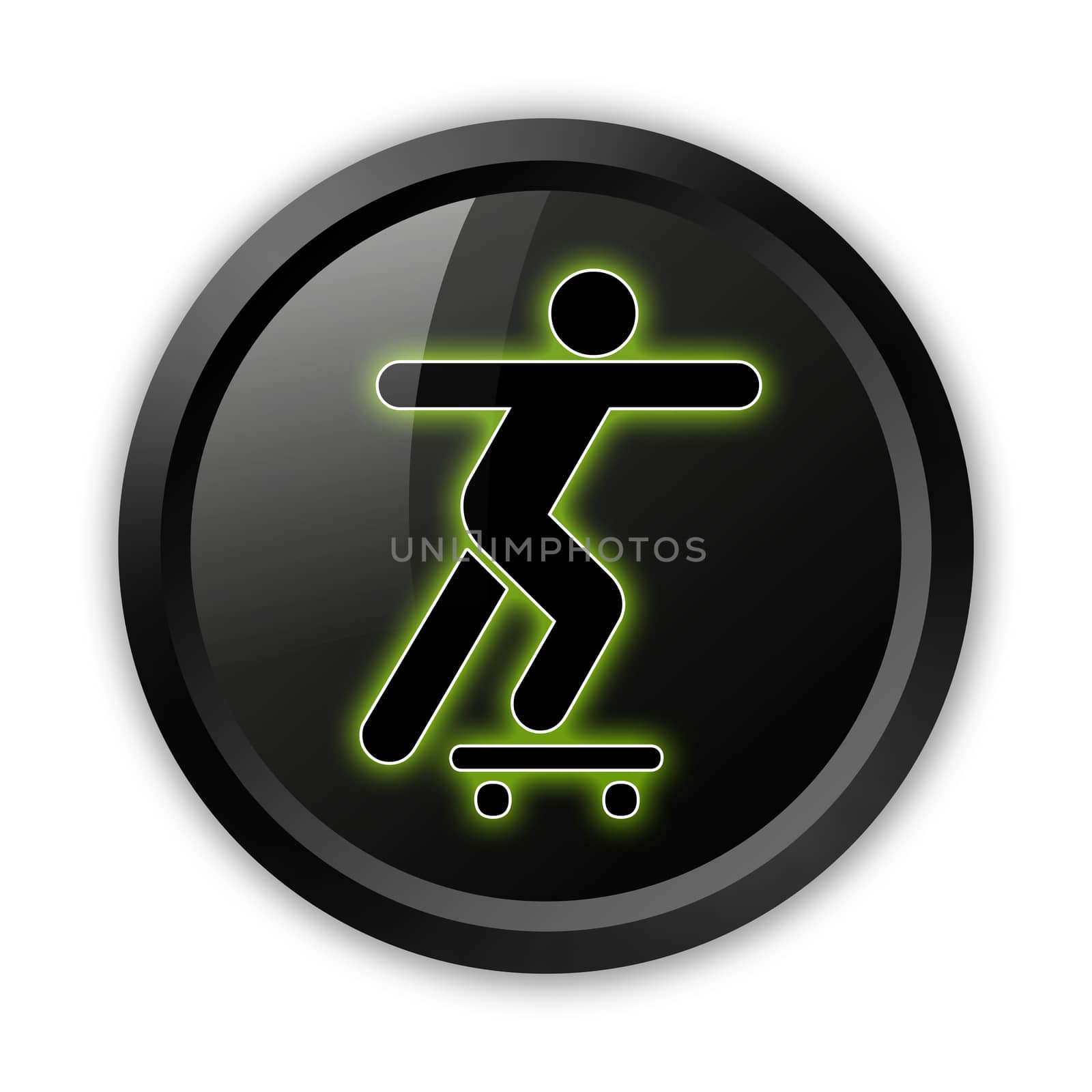 Icon, Button, Pictogram with Skateboarding symbol