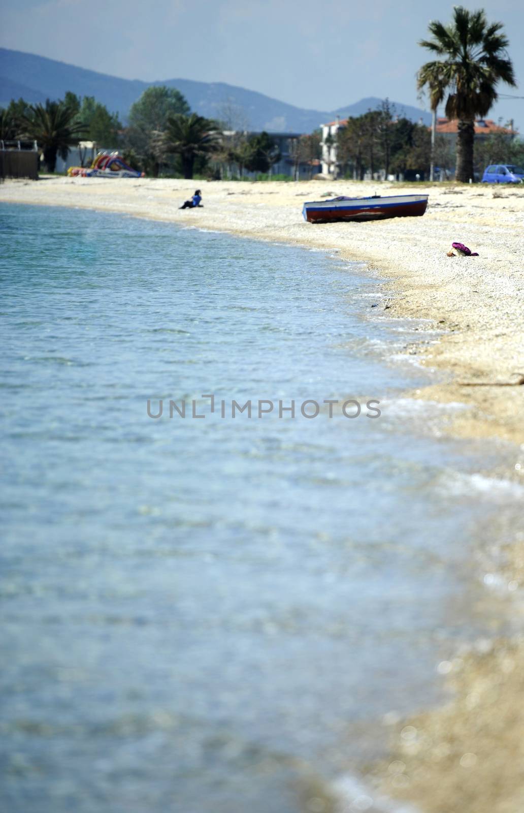 Sea and beach on summer sunny day
