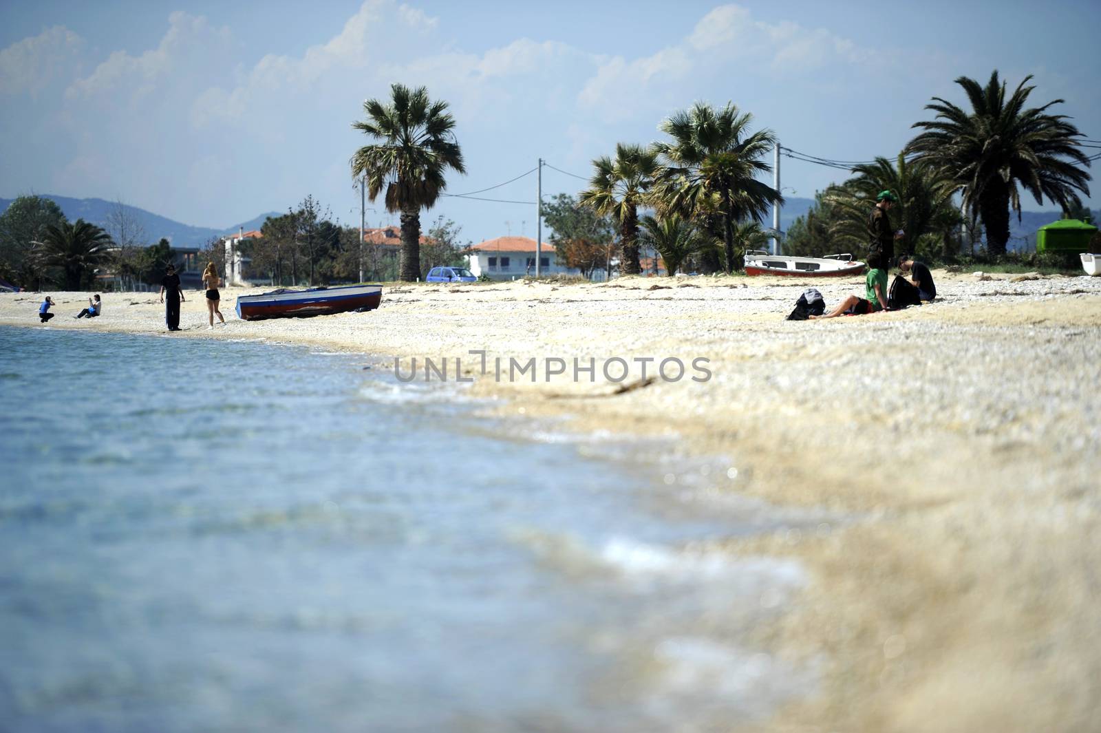 Sea and beach on summer sunny day