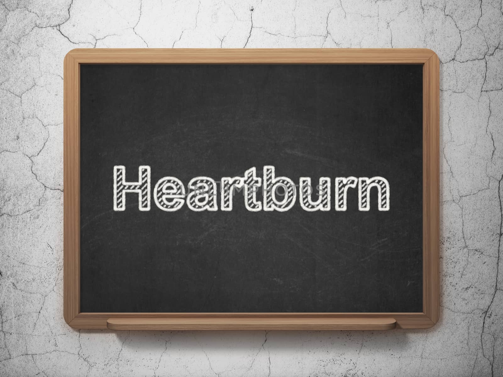 Medicine concept: text Heartburn on Black chalkboard on grunge wall background, 3D rendering