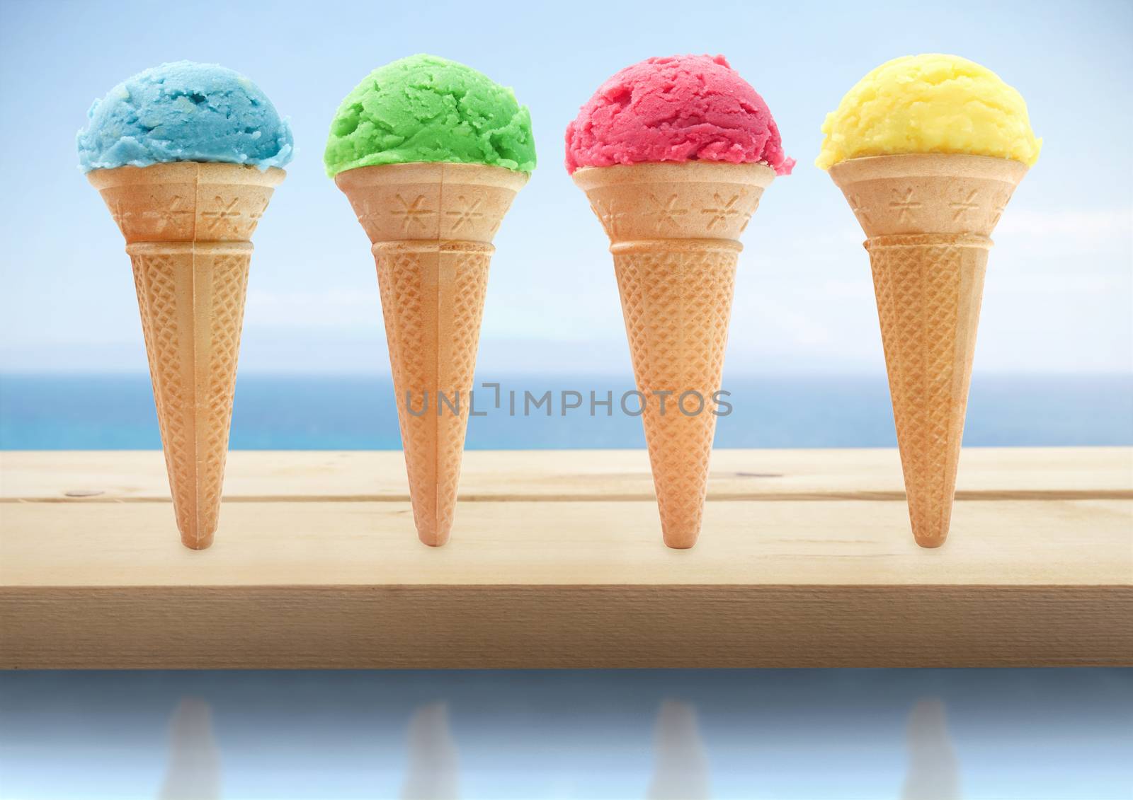 Summer icecream cones by unikpix