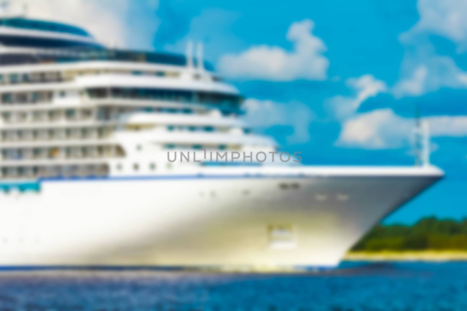 Cruise liner - soft lens bokeh image. Defocused background