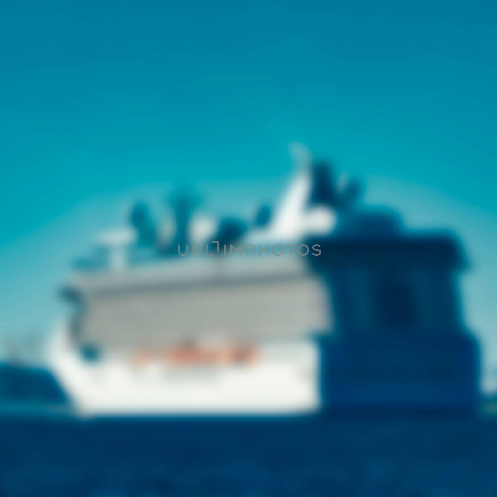 Cruise liner - soft lens bokeh image. Defocused background