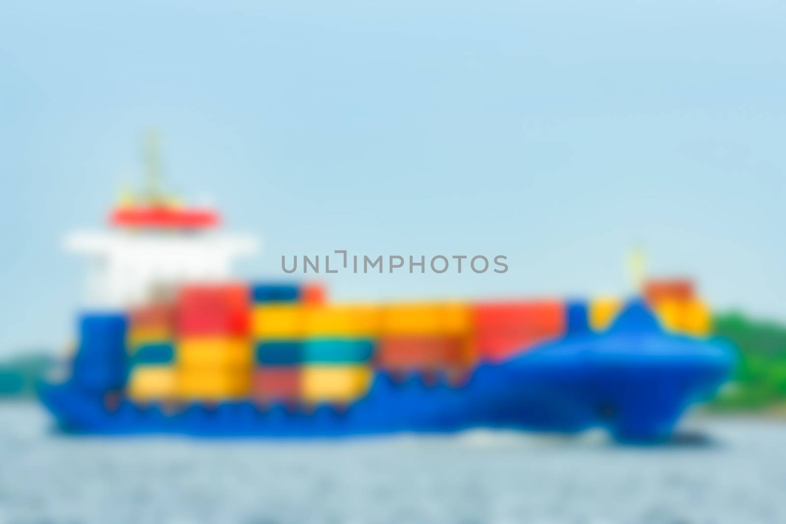 Cargo ship - blurred image by sengnsp