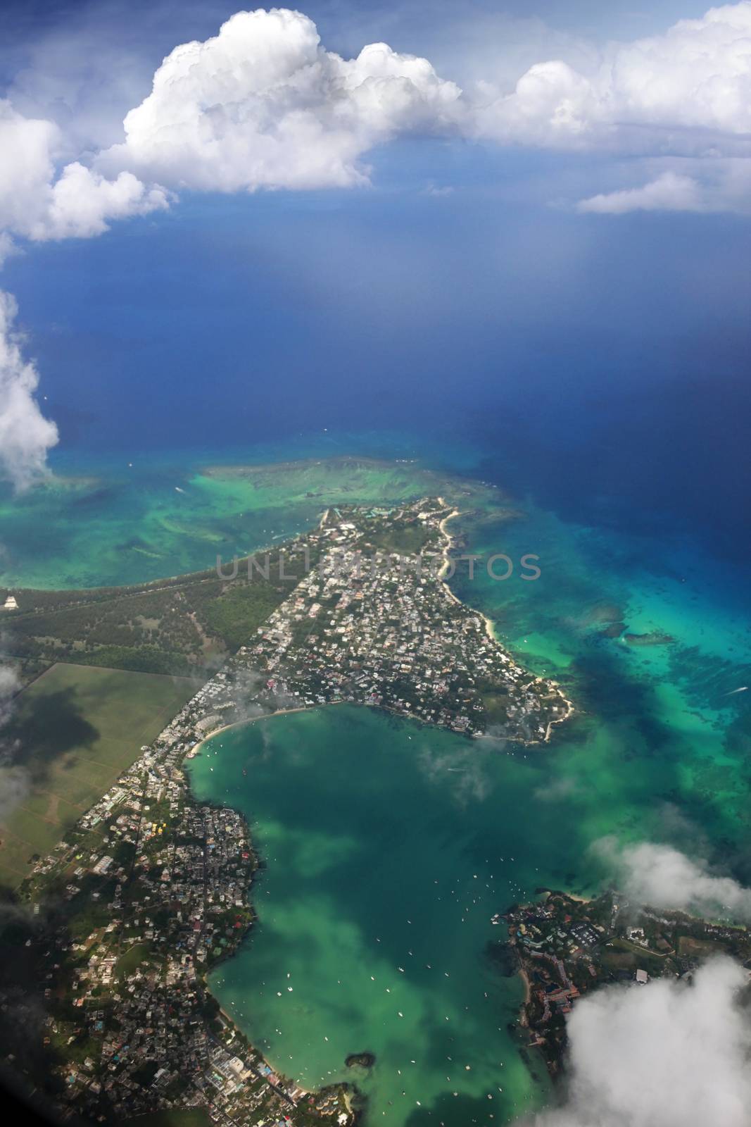 Bird's eye view of Mauritius by friday