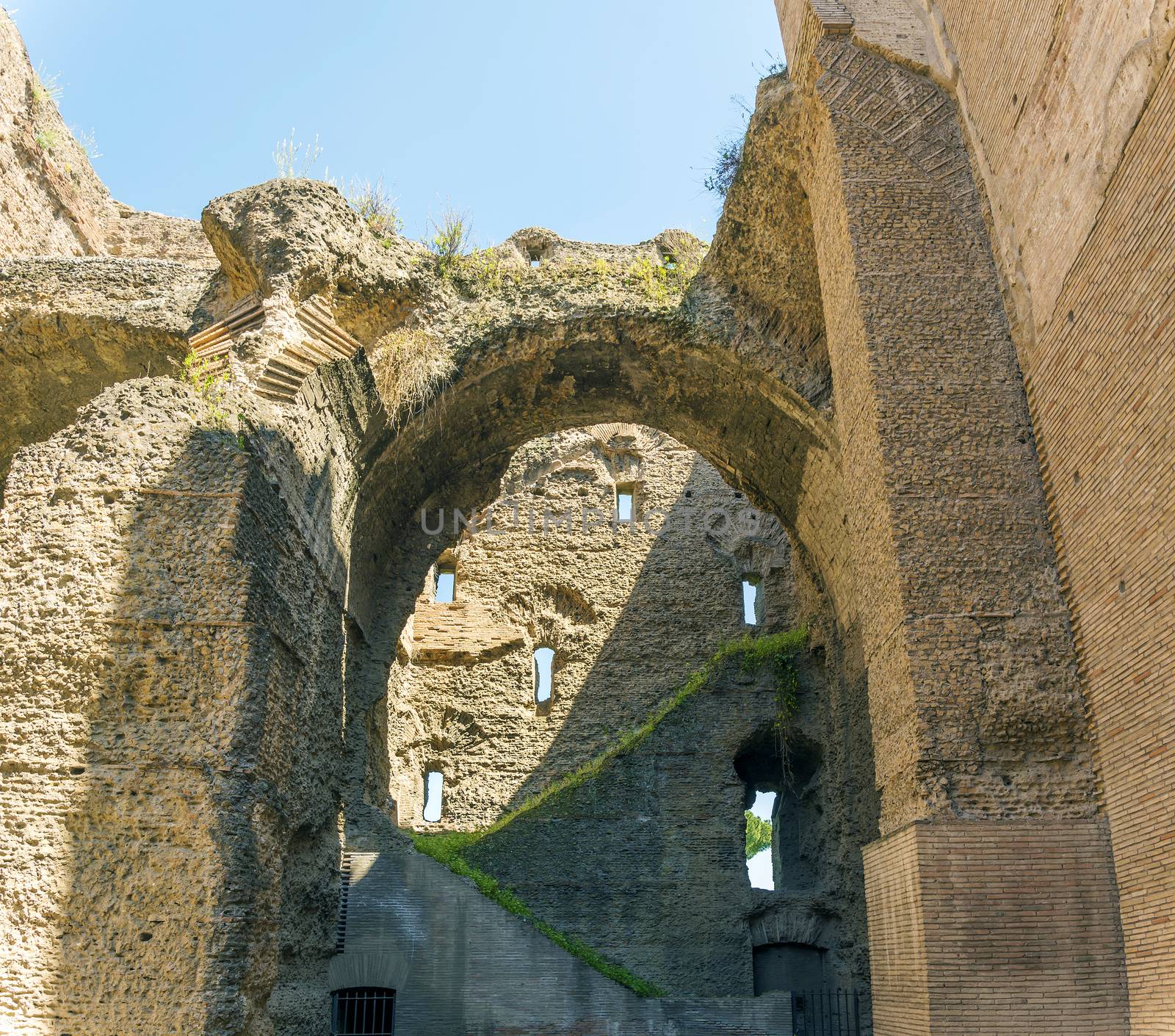 Baths of Caracalla, ancient ruins of roman public thermae built by Emperor Caracalla in Rome, Italy