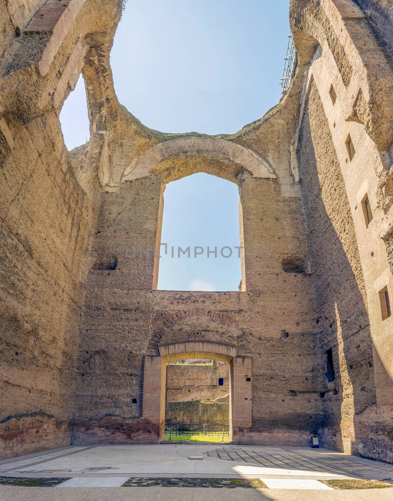 Baths of Caracalla, ancient ruins of roman public thermae built by Emperor Caracalla in Rome, Italy