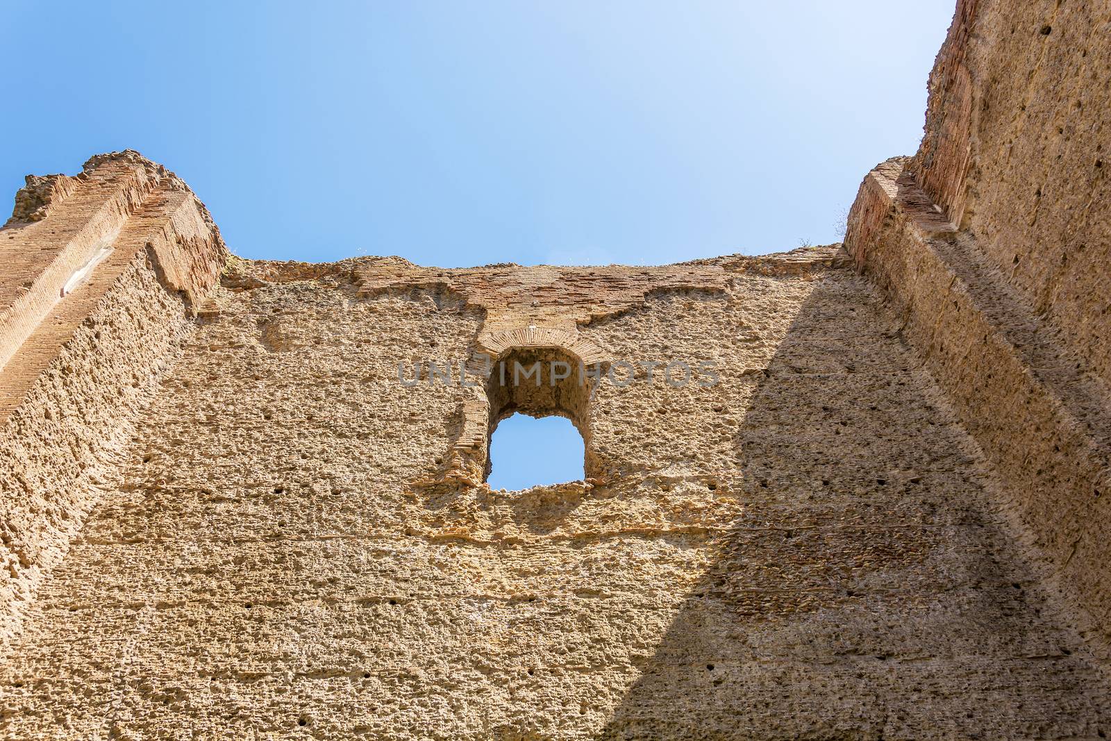 Baths of Caracalla, ancient ruins of roman public thermae built by Emperor Caracalla in Rome, Italy
