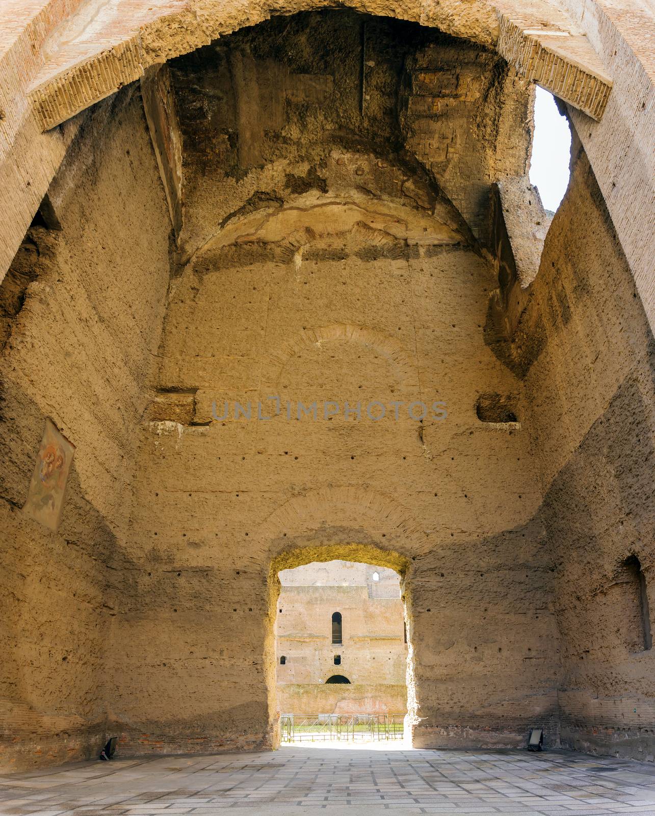 Baths of Caracalla, ancient ruins of roman public thermae built by Emperor Caracalla in Rome, Italy