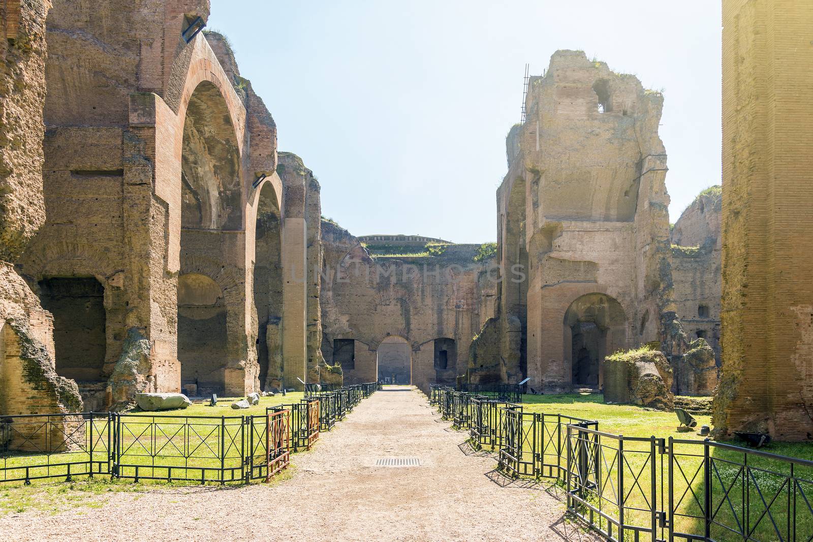 Baths of Caracalla, ancient ruins of roman public thermae built by Emperor Caracalla in Rome, Italy