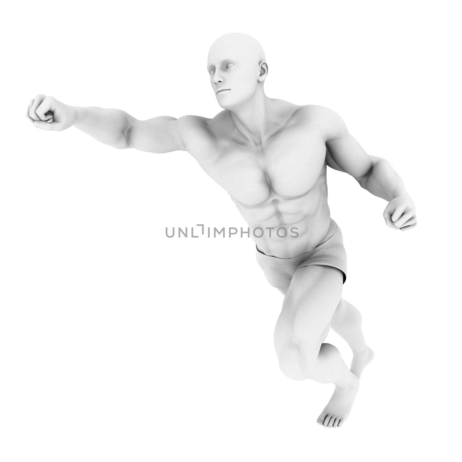Superhero Pose With a Man in 3d Render Illustration