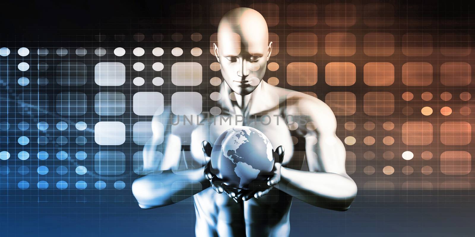 Technology Background Design with Moving Data Concept