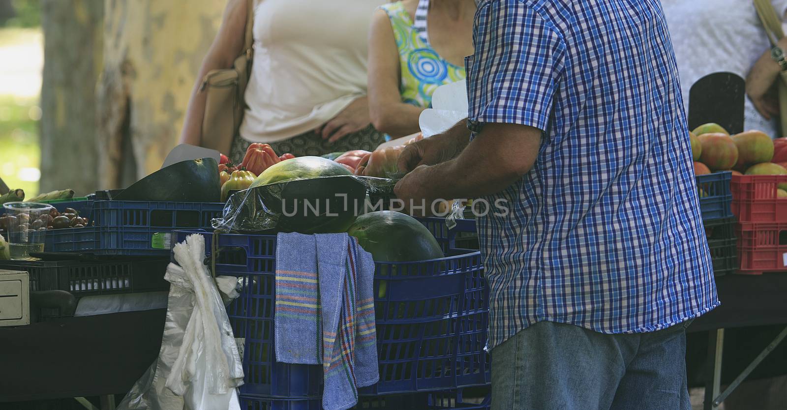 Fruit market in a street of Barcelona