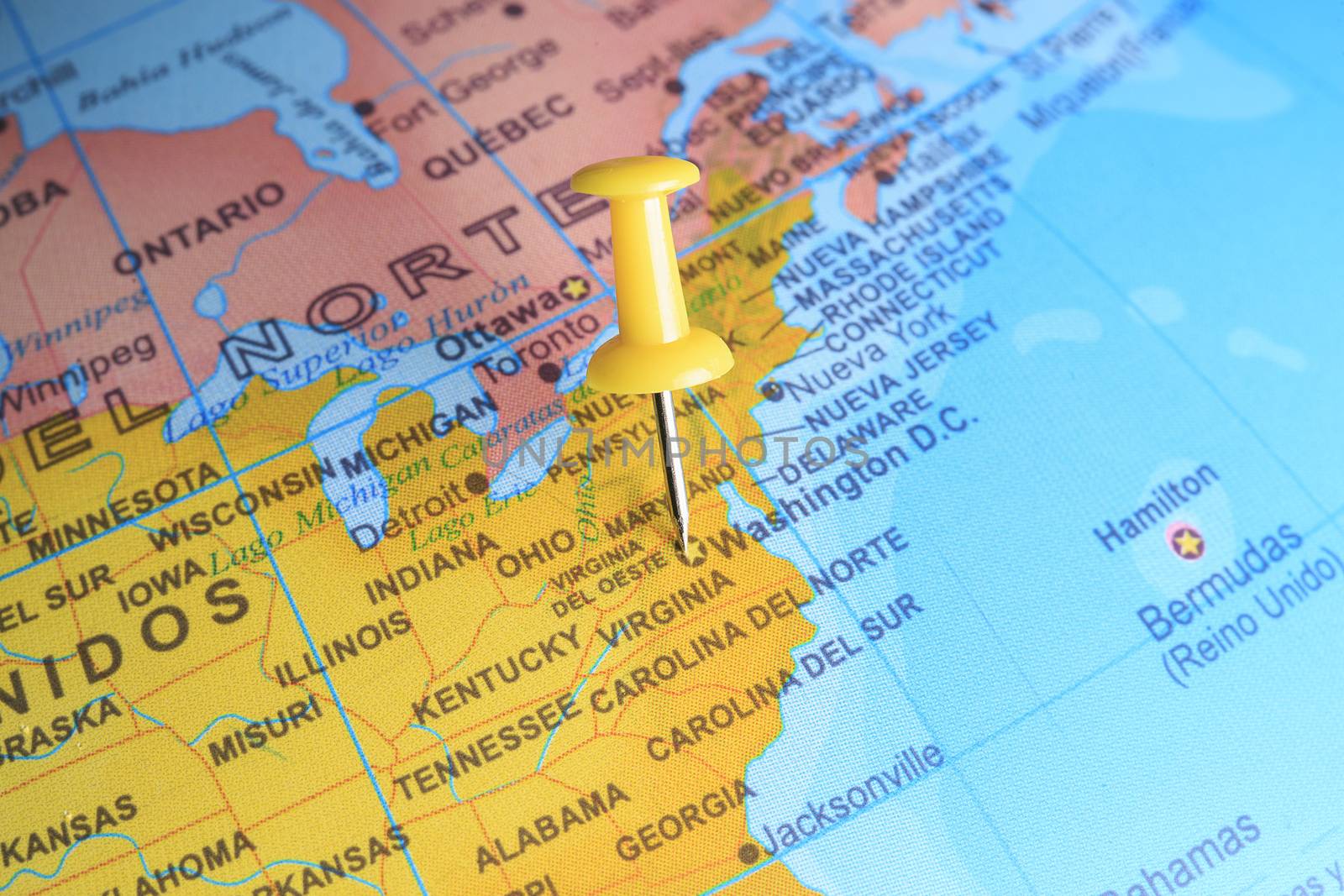 San Jose pinned on a map of America