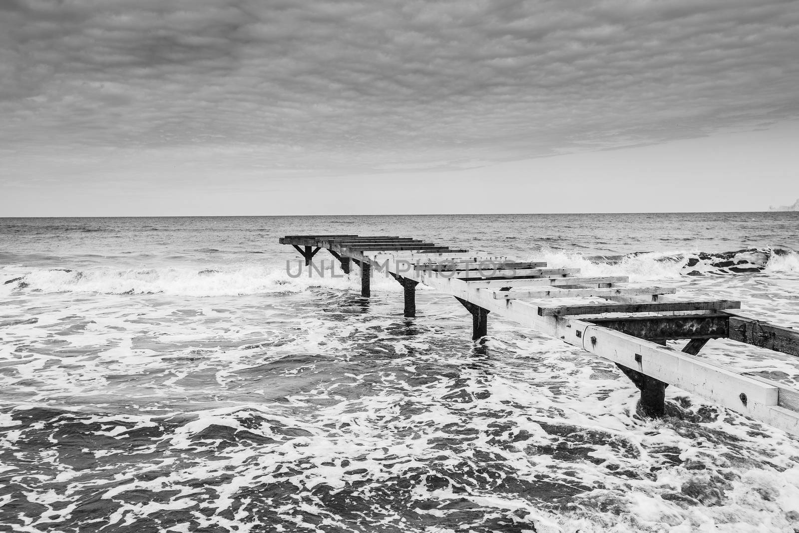 Beach in formentera black and white