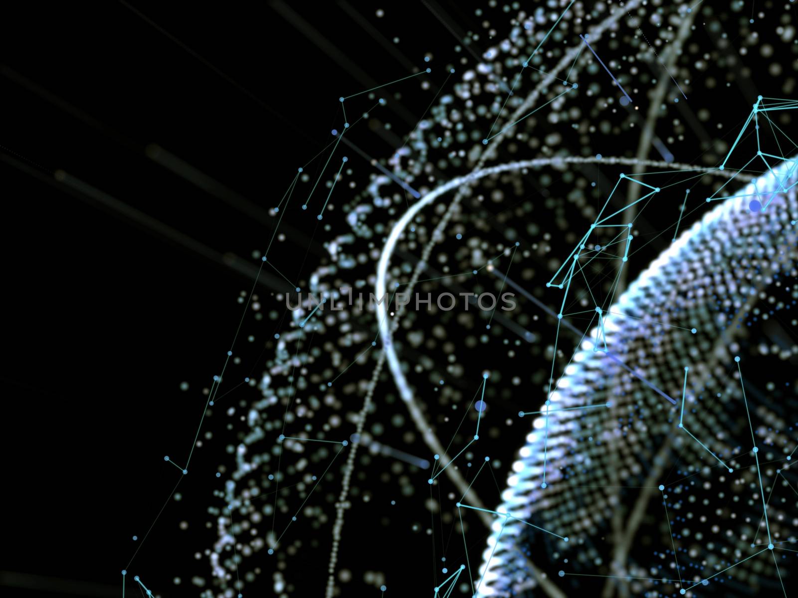 Abstract technology concept. Digital world link network on hi-tech background. 3d illustration