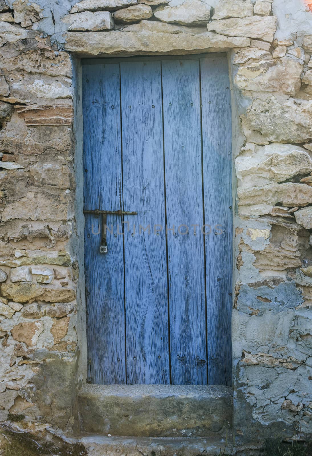 Rustic blue wooden door
