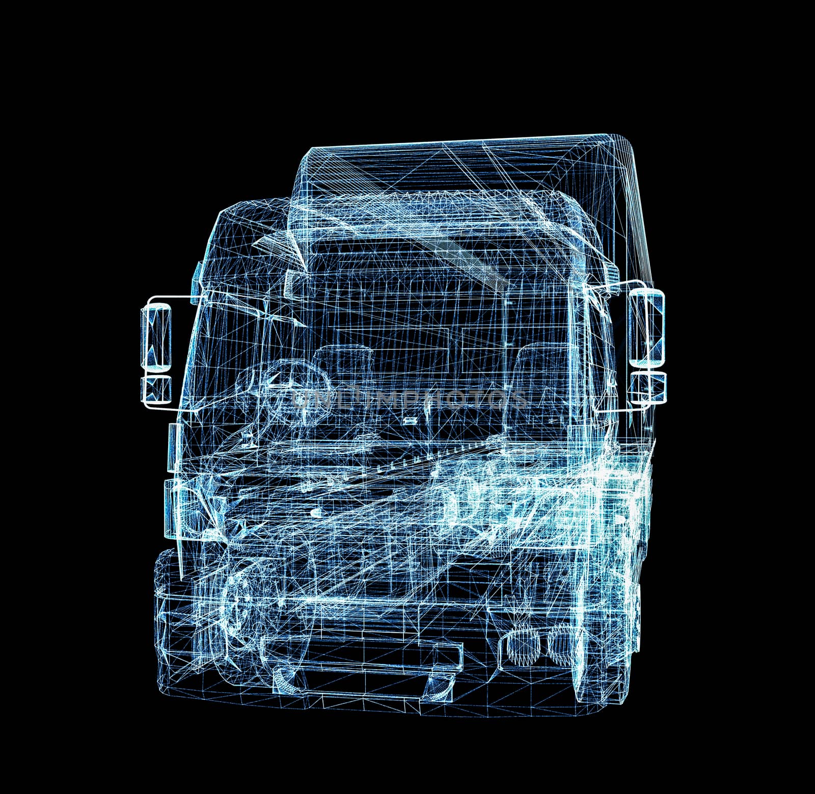 Digital Truck. The concept of digital technology by cherezoff