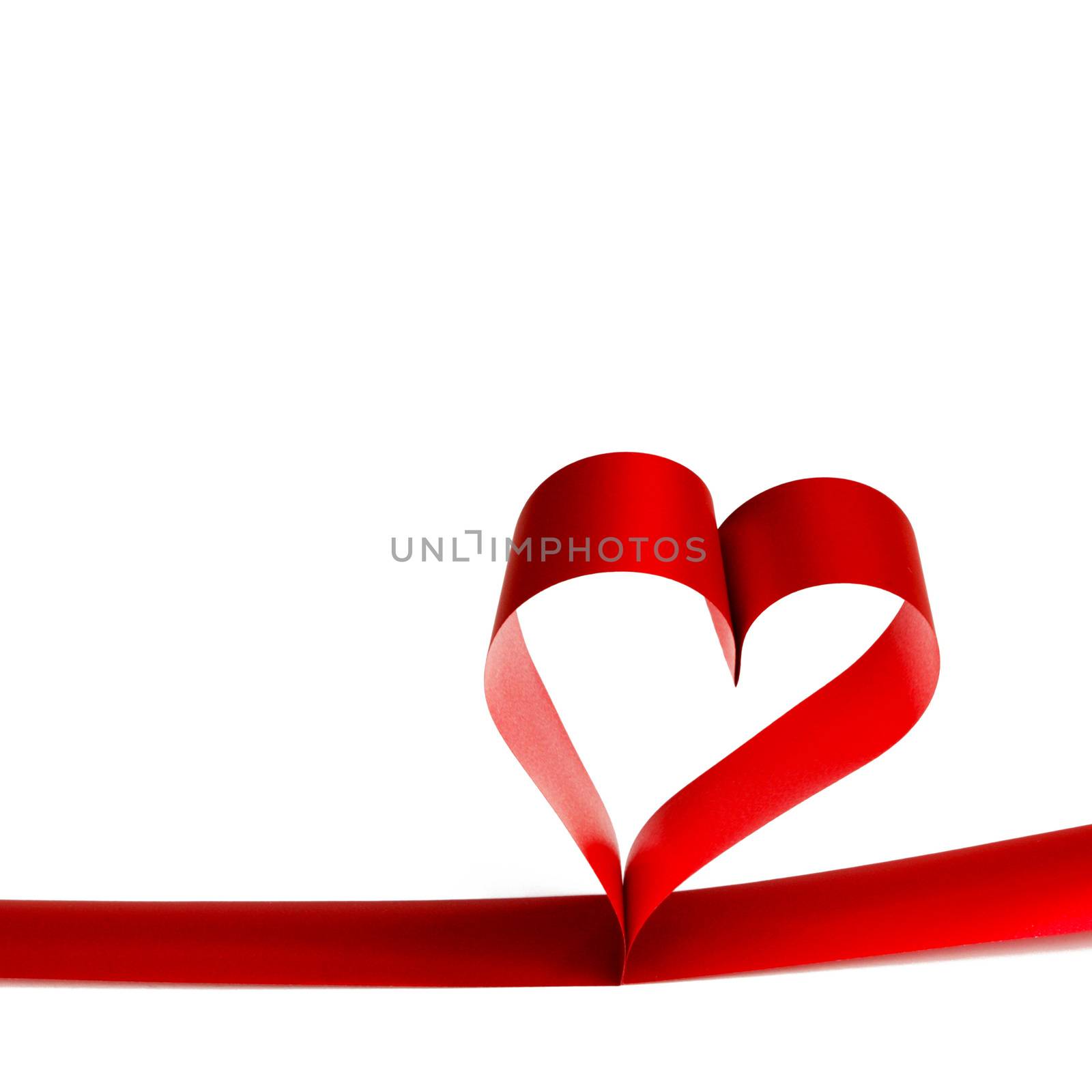 Red heart ribbon bow by Yellowj