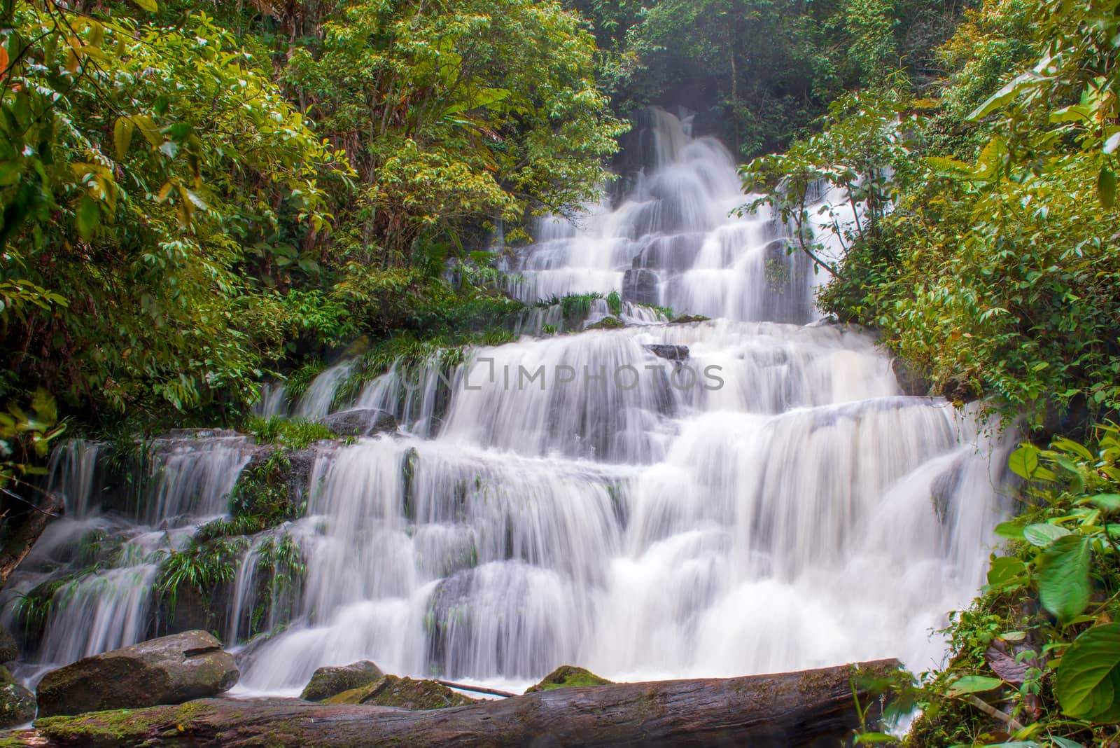 beautiful waterfall in rainforest at phu tub berk mountain  phetchabun, Thailand. (Mun Dang waterfalls)