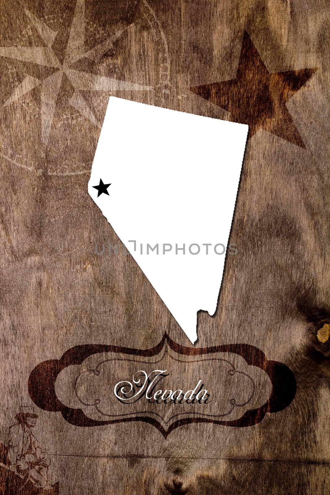 Poster Nevada state map outline by VIPDesignUSA