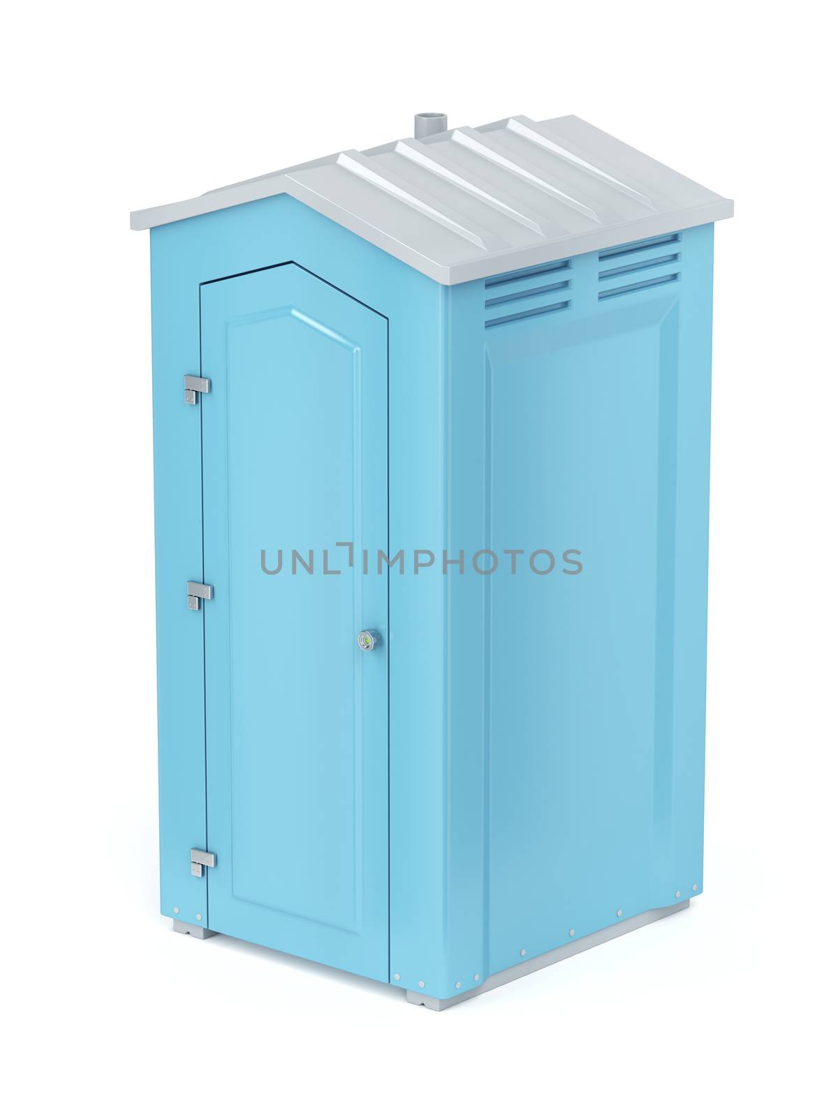 Portable chemical toilet on white background 