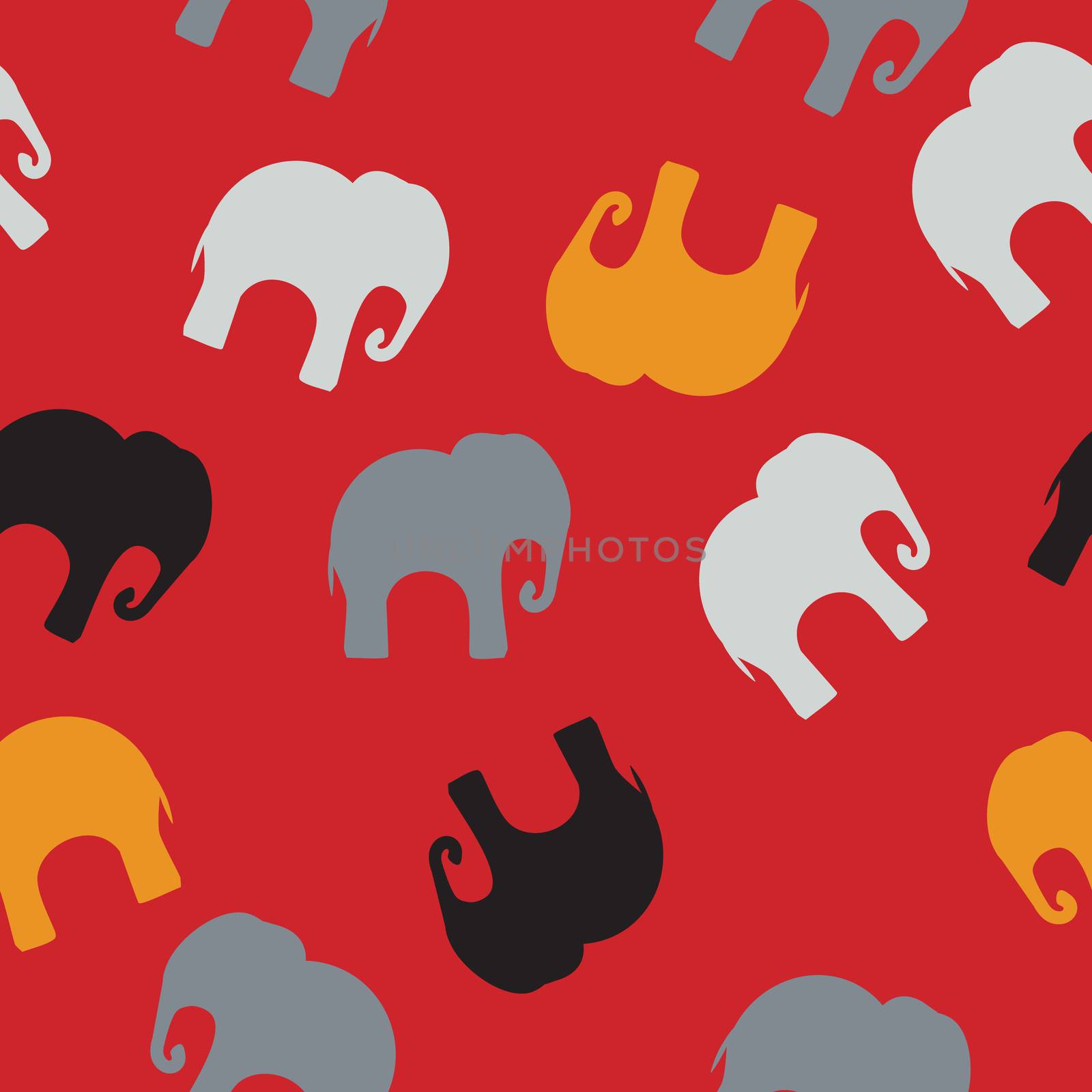 Seamless pattern. Texture with colorful elephants. Can be used for textile, website background, book cover, packaging.