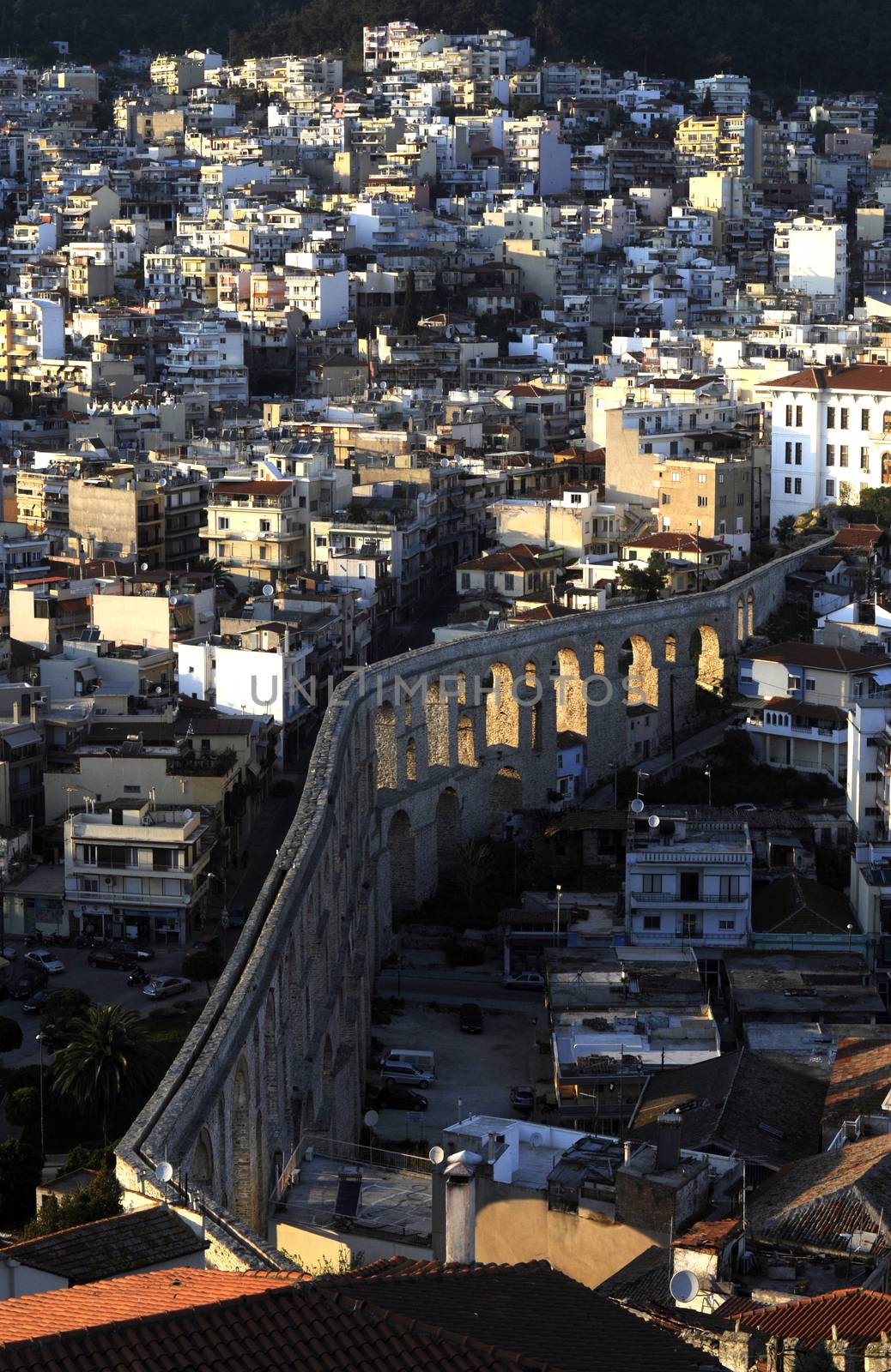 Amazing Panorama of Old town of Kavala, East Macedonia and Thrace, Greece