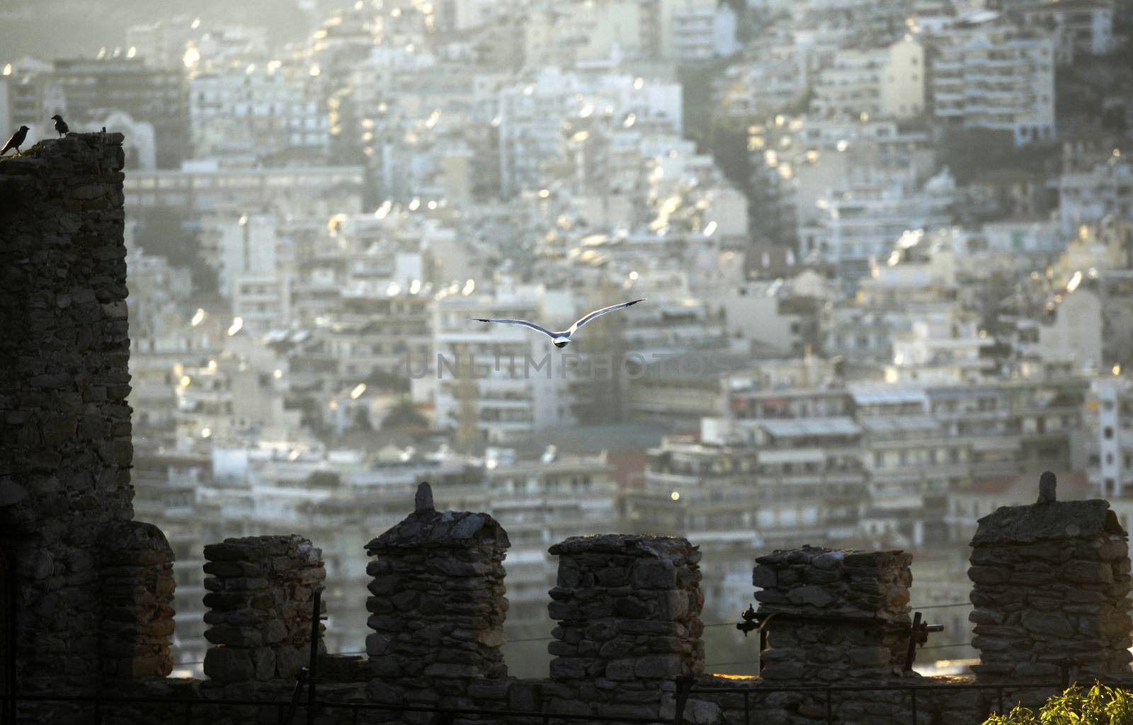 Amazing Panorama of Old town of Kavala, East Macedonia and Thrace, Greece